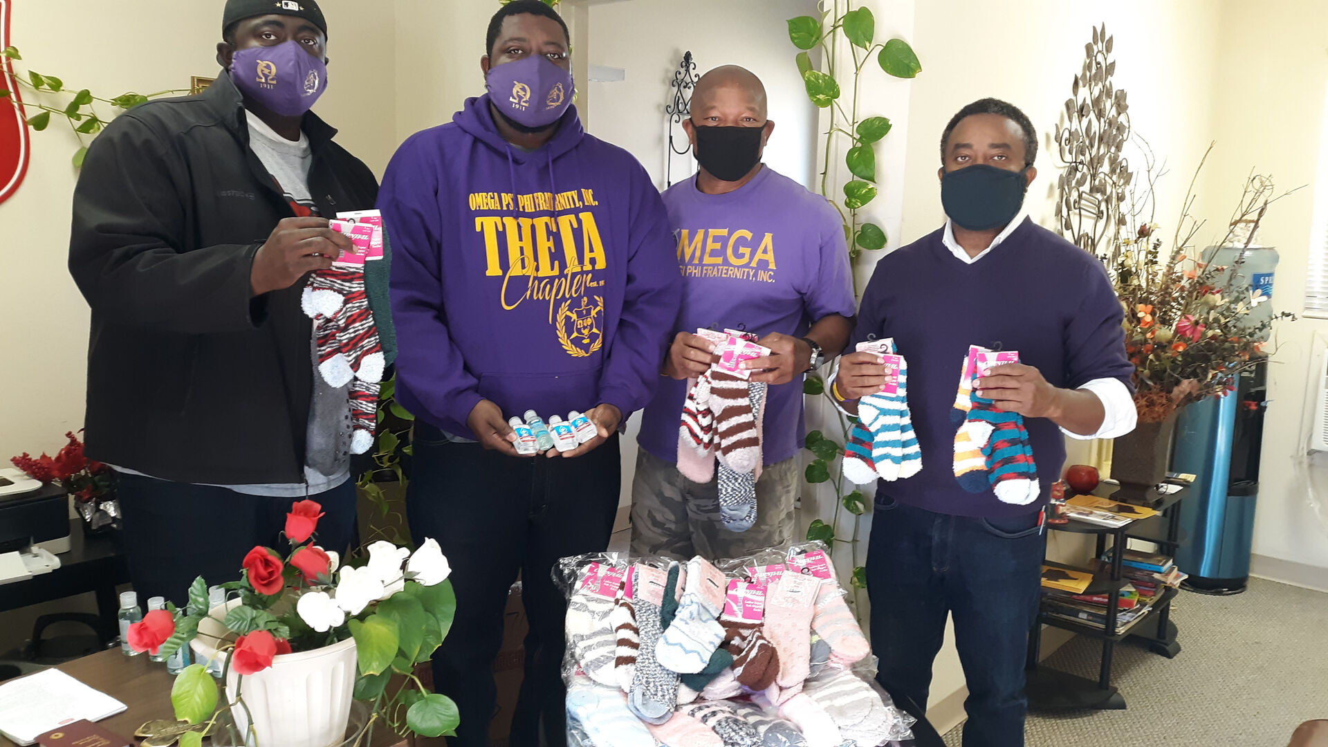 Omega Psi Phi donates to Salvation Army in Marshall